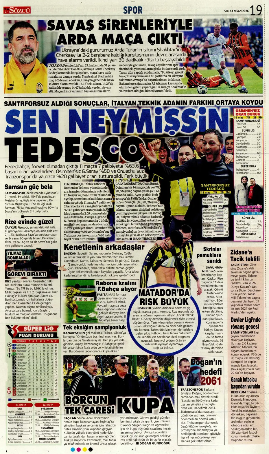 Tedesco takımdan ayrılmasına izin verdi, Fenerbahçe'ye veda ediyor | Sporun manşetleri - 7