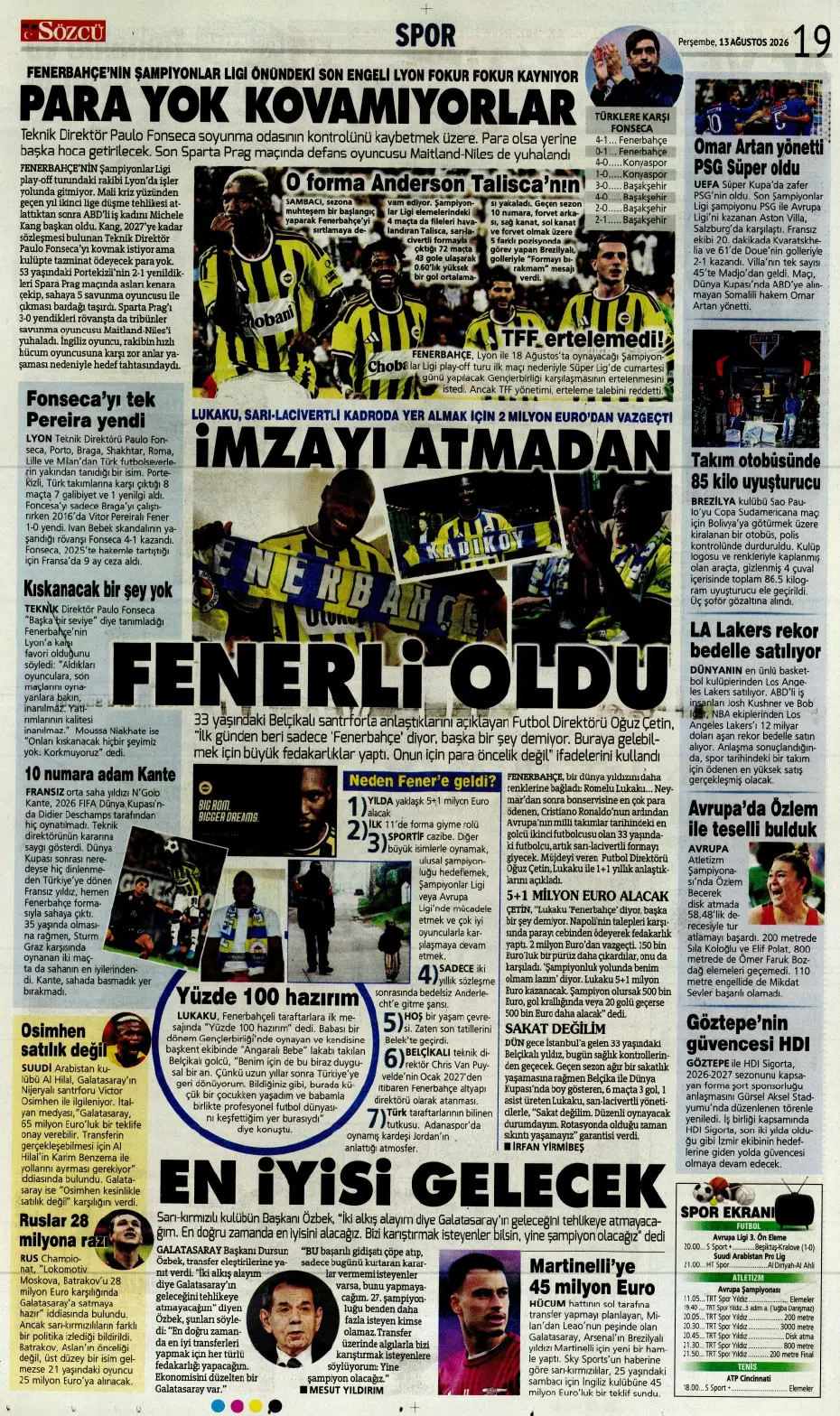 Yüksel Yıldırım, Fenerbahçe'den flaş bir transfer yapıyor | Sporun manşetleri - 2 Yüksel Yıldırım, Fenerbahçe'den flaş bir transfer yapıyor | Sporun manşetleri - 2