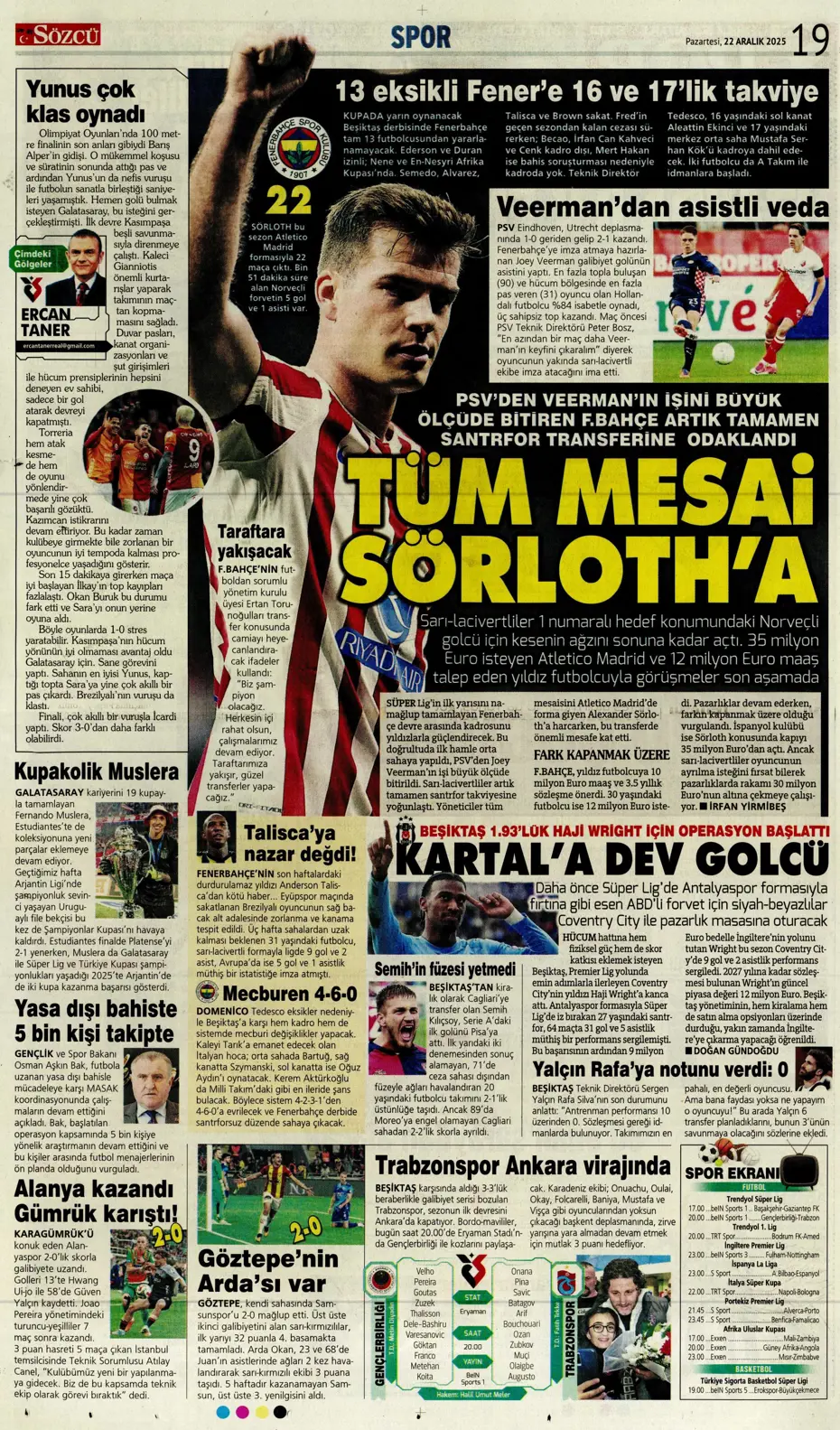 "Fenerbahçe'de 2 isim takımdan ayrılıyor: 35 milyon euro" | Sporun manşetleri - 6