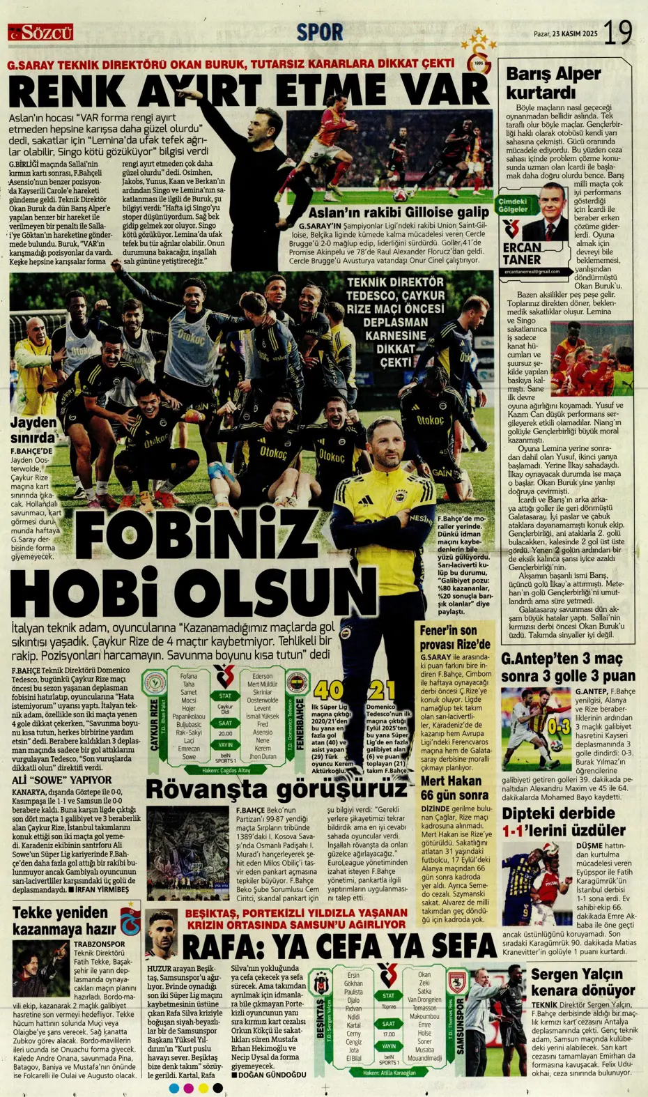 "Jadon Sancho bedavaya Fenerbahçe'ye" | Sporun manşetleri - 5