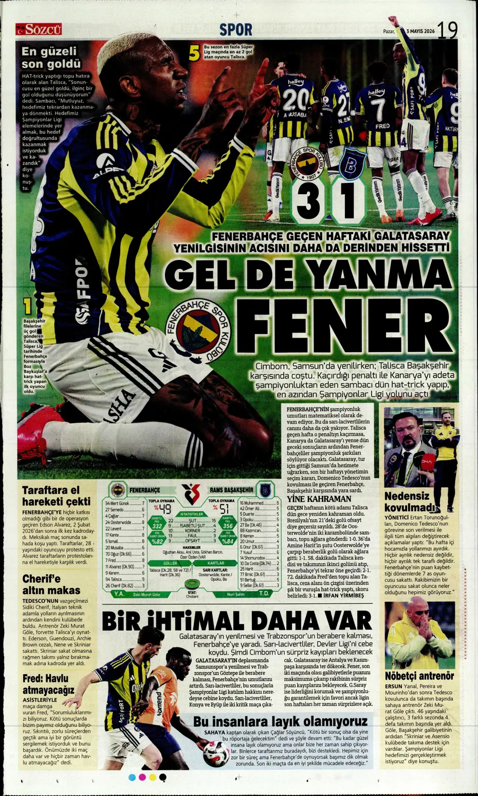 Galatasaray dördüncüyü ararken dört yedi | Sporun manşetleri - 12 Galatasaray dördüncüyü ararken dört yedi | Sporun manşetleri - 12