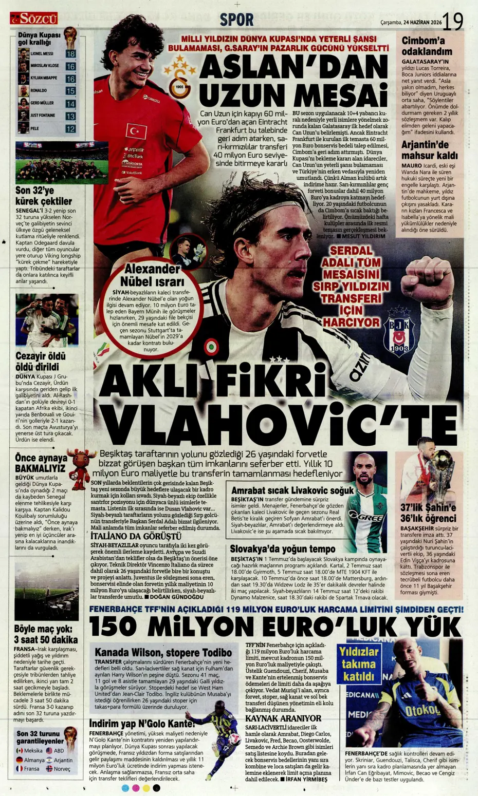 Shomurodov'a karşılık 3 isim! Fenerbahçe'den yılın takası | Sporun manşetleri - 11