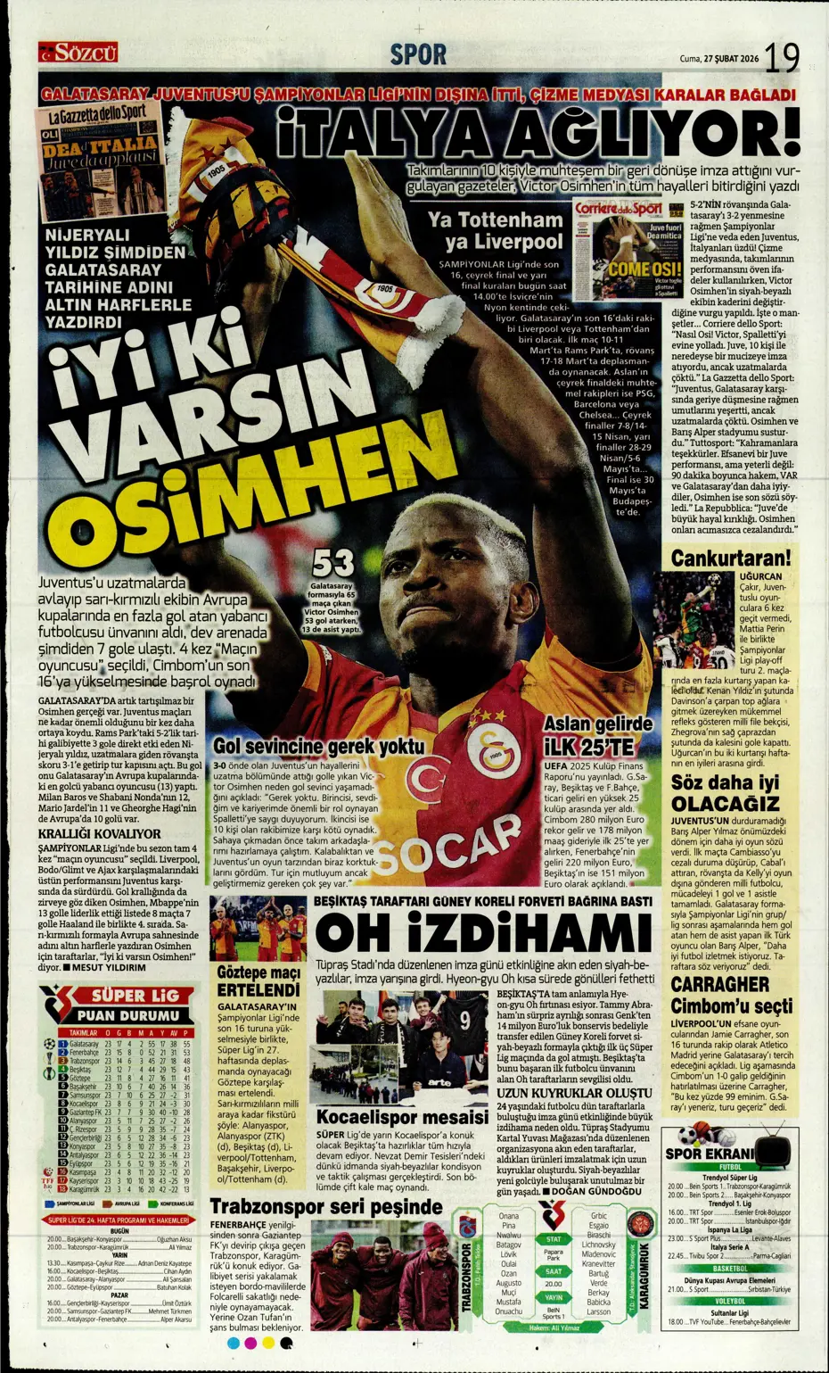 "Osimhen için müthiş iddia!" | Sporun manşetleri - 2 "Osimhen için müthiş iddia!" | Sporun manşetleri - 2