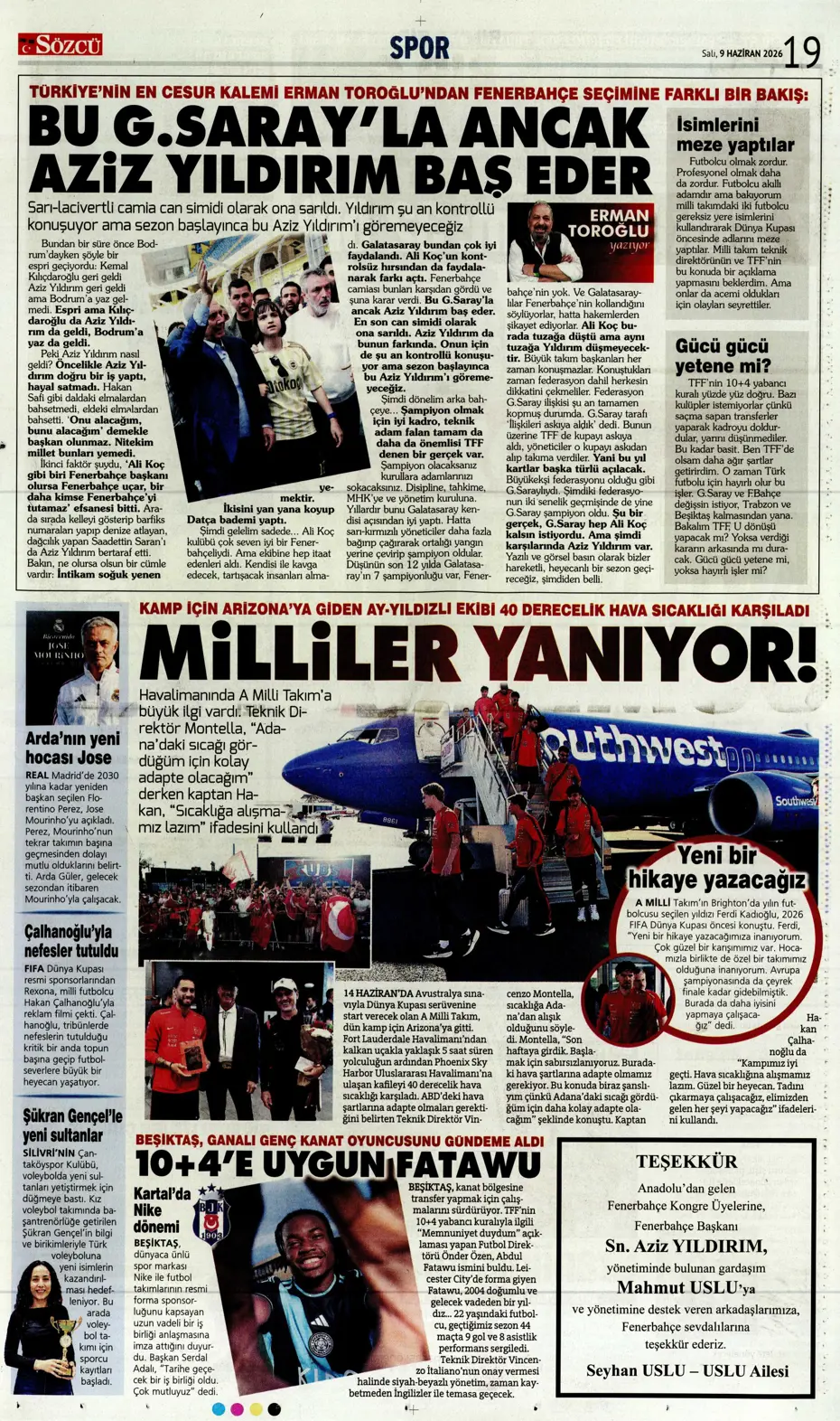 Aziz Yıldırım sonrası ilk ayrılık için İstanbul'a geliyorlar | Sporun manşetleri - 7 Aziz Yıldırım sonrası ilk ayrılık için İstanbul'a geliyorlar | Sporun manşetleri - 7