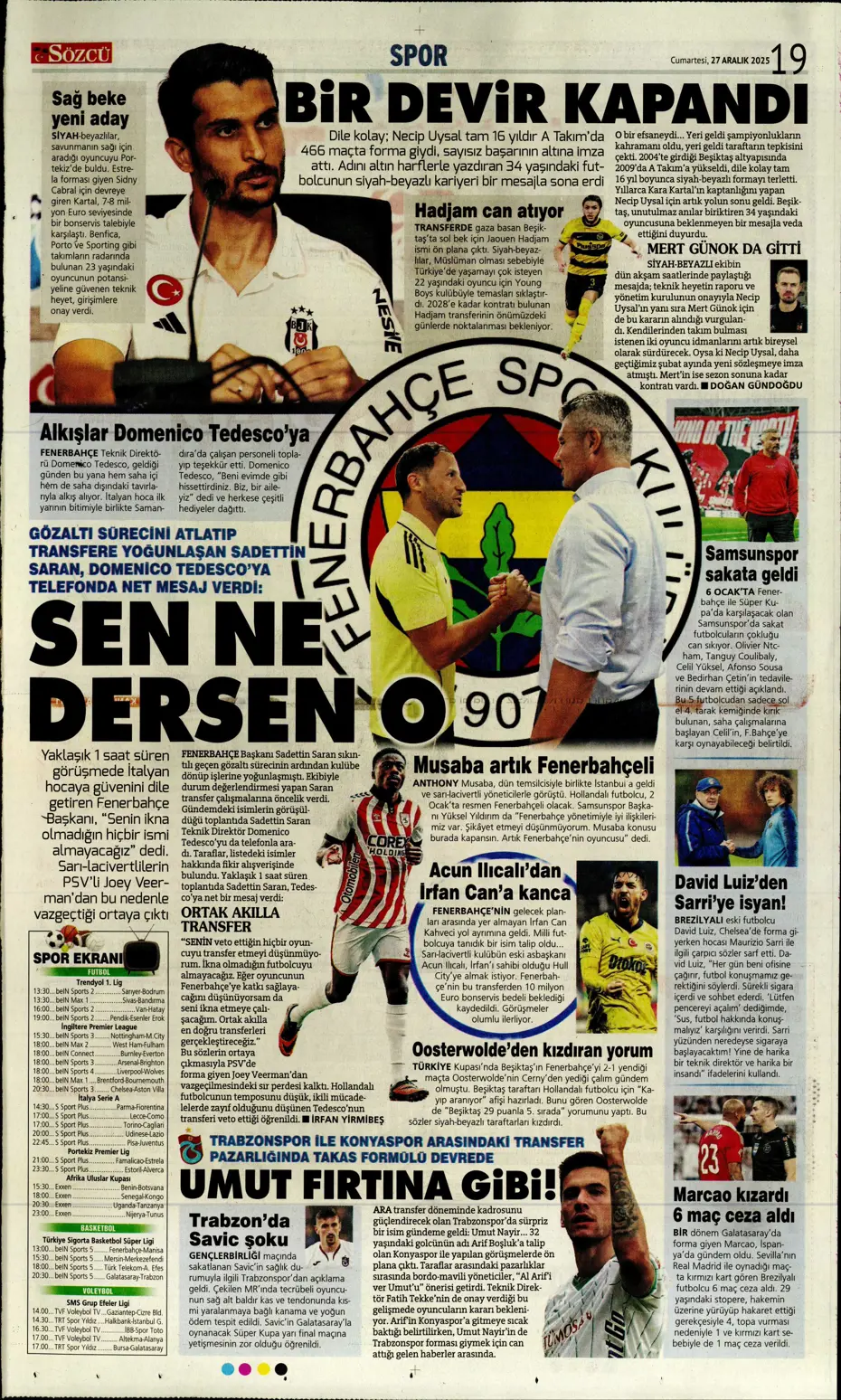 "Fenerbahçe'de 7 ayrılık birden" | Sporun manşetleri - 4 "Fenerbahçe'de 7 ayrılık birden" | Sporun manşetleri - 4