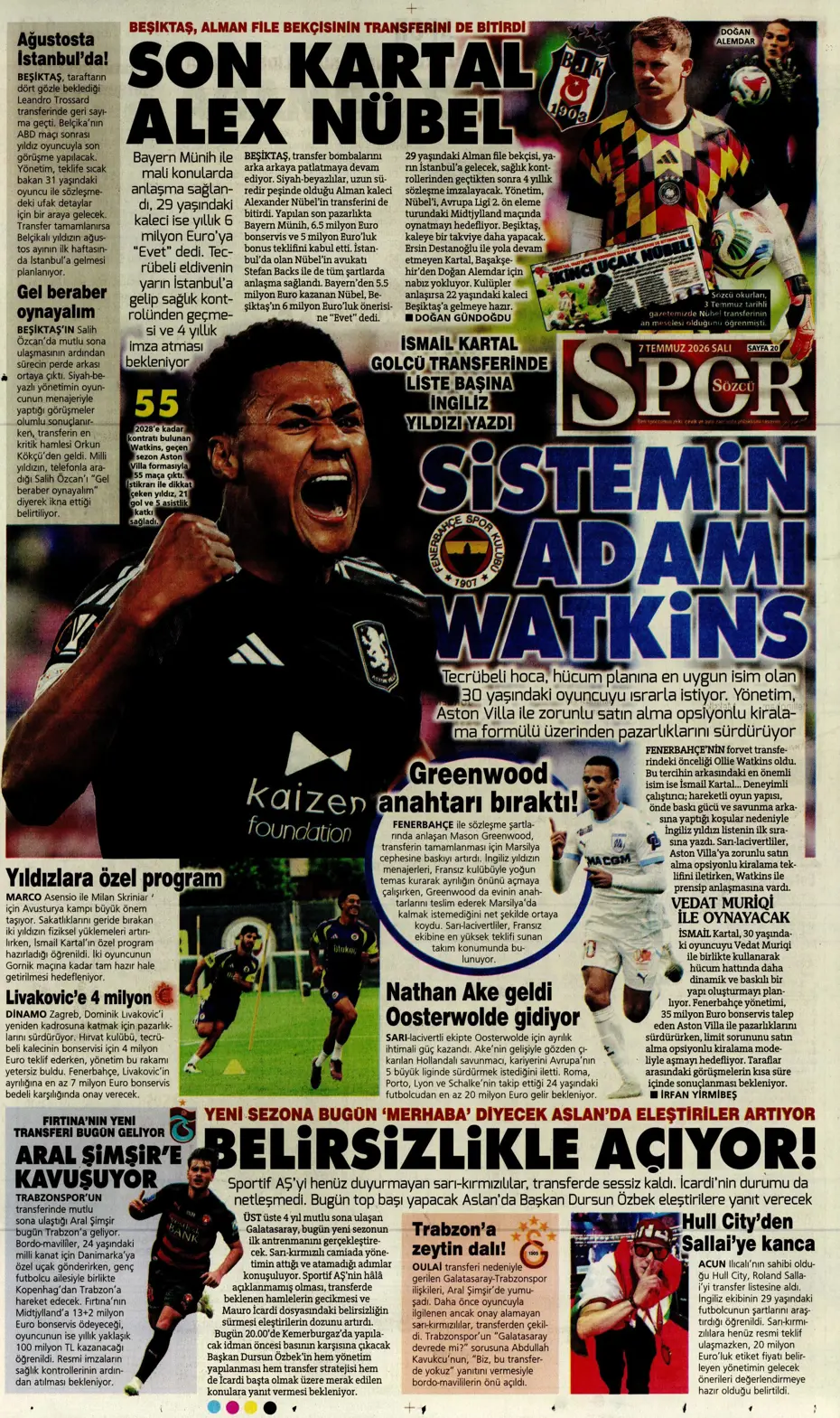"Ve Greenwood, Fenerbahçe'de" | Sporun manşetleri - 9