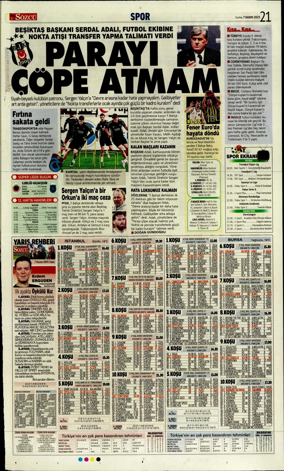 "Hakem Fenerbahçe'nin 2 puanını çaldı" | Sporun manşetleri - 9