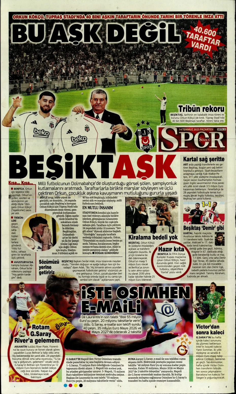 "Marco Asensio Fenerbahçe'de" | Sporun manşetleri - 8