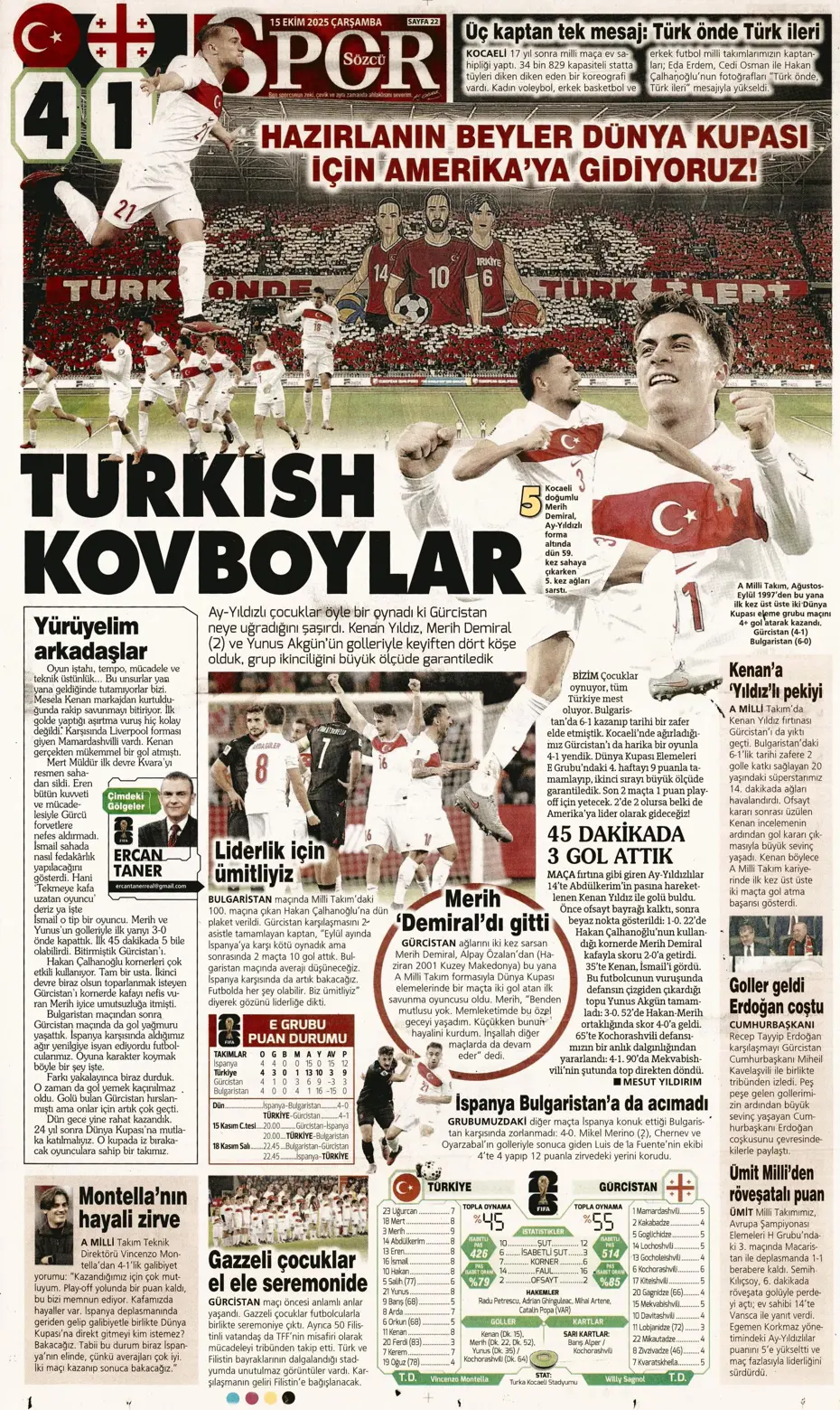 "Gürcistan'a dünyayı dar ettik" | Sporun manşetleri - 9