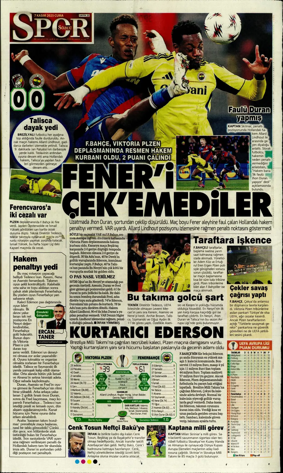"Hakem Fenerbahçe'nin 2 puanını çaldı" | Sporun manşetleri - 8