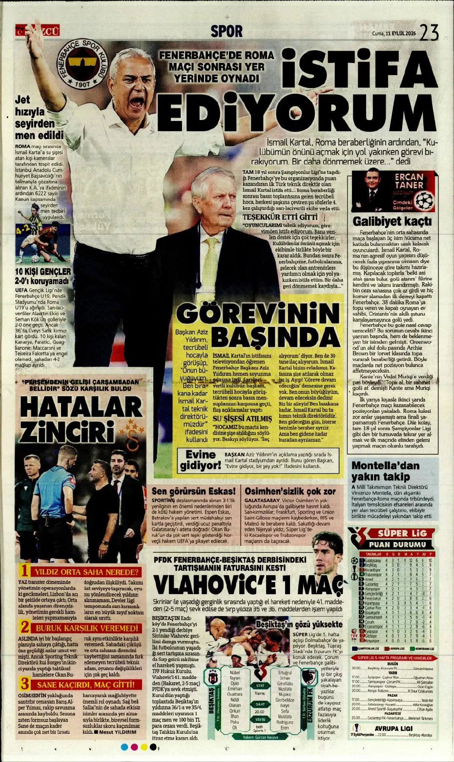 "İsmail Kartal gitti, geldi" | Sporun manşetleri - 4