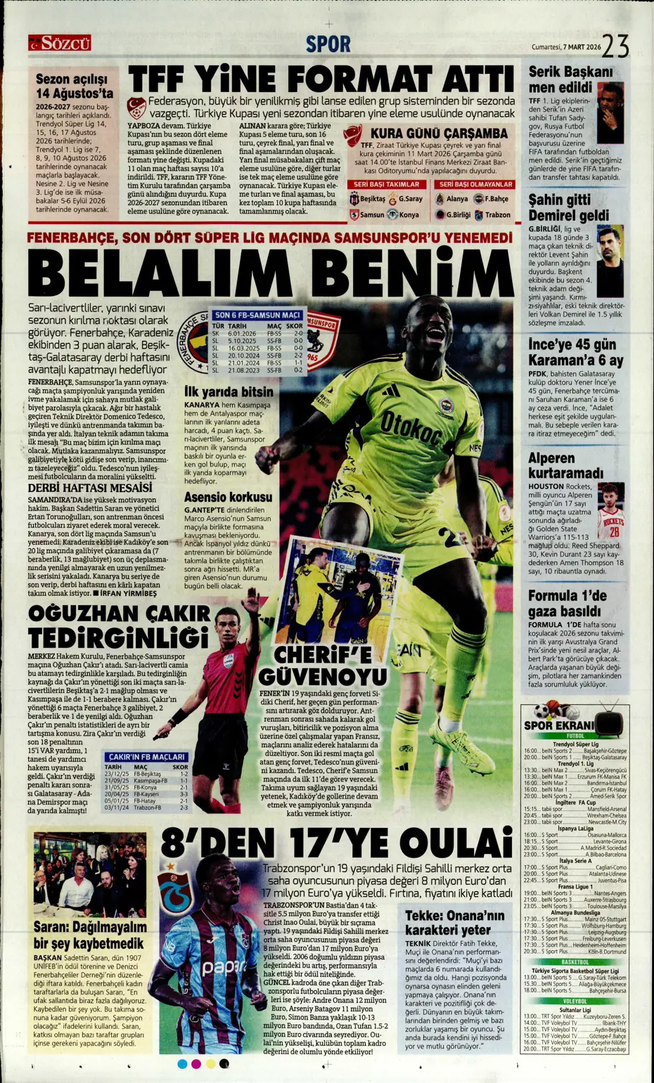 "Tedesco'ya Alman ve İtalyan markajı" | Sporun manşetleri - 5