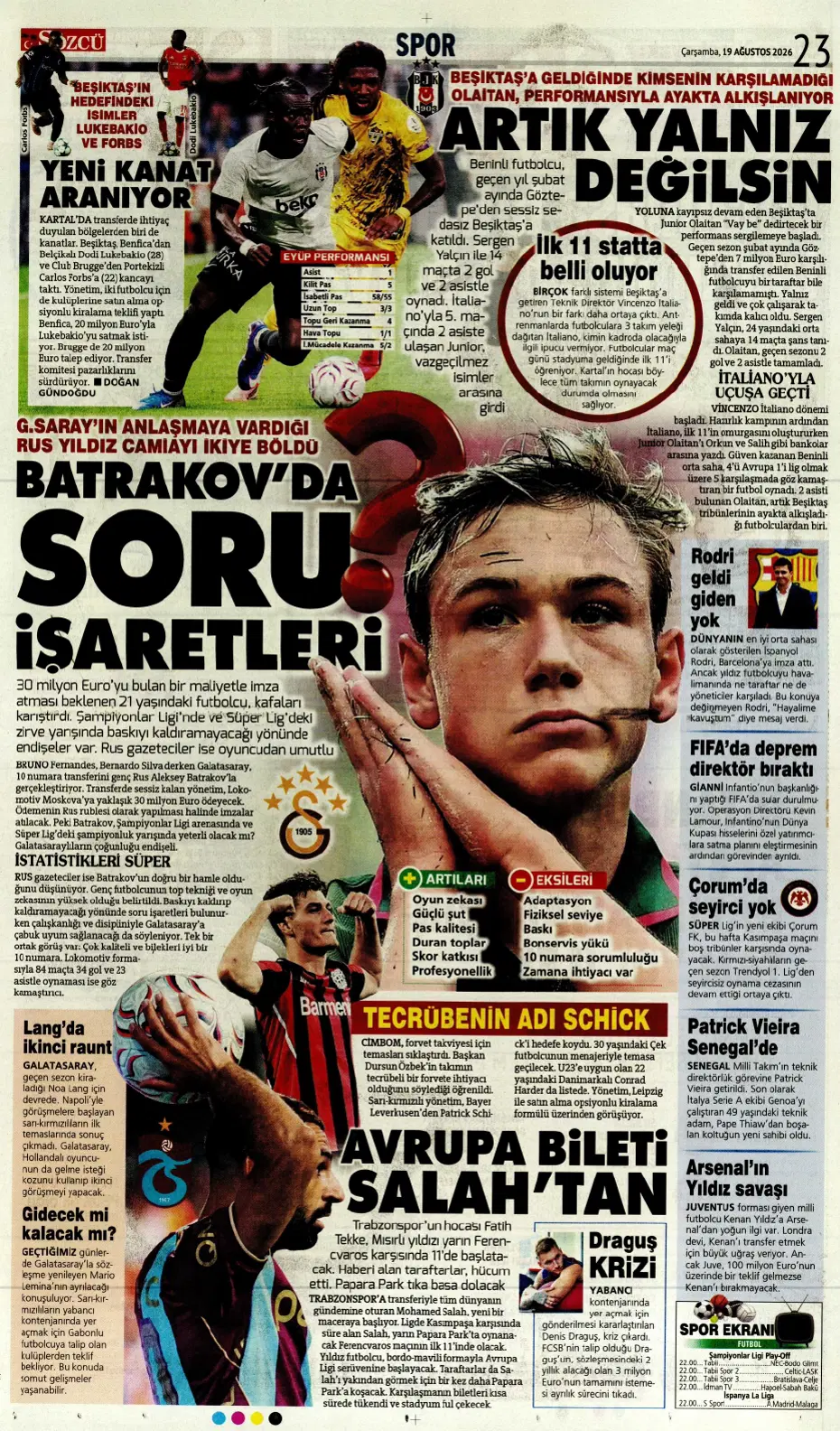 "Batrakov: Galatasaray'a gidiyorum" | Sporun manşetleri - 3