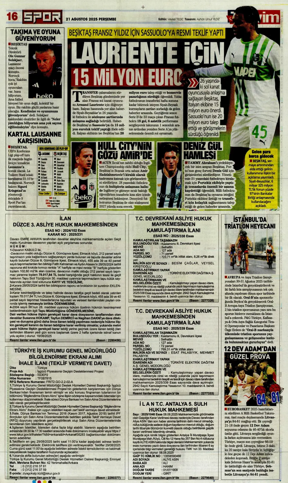 "Benfica'yı Kadıköy'de salladık ama yıkamadık" | Sporun manşetleri - 7