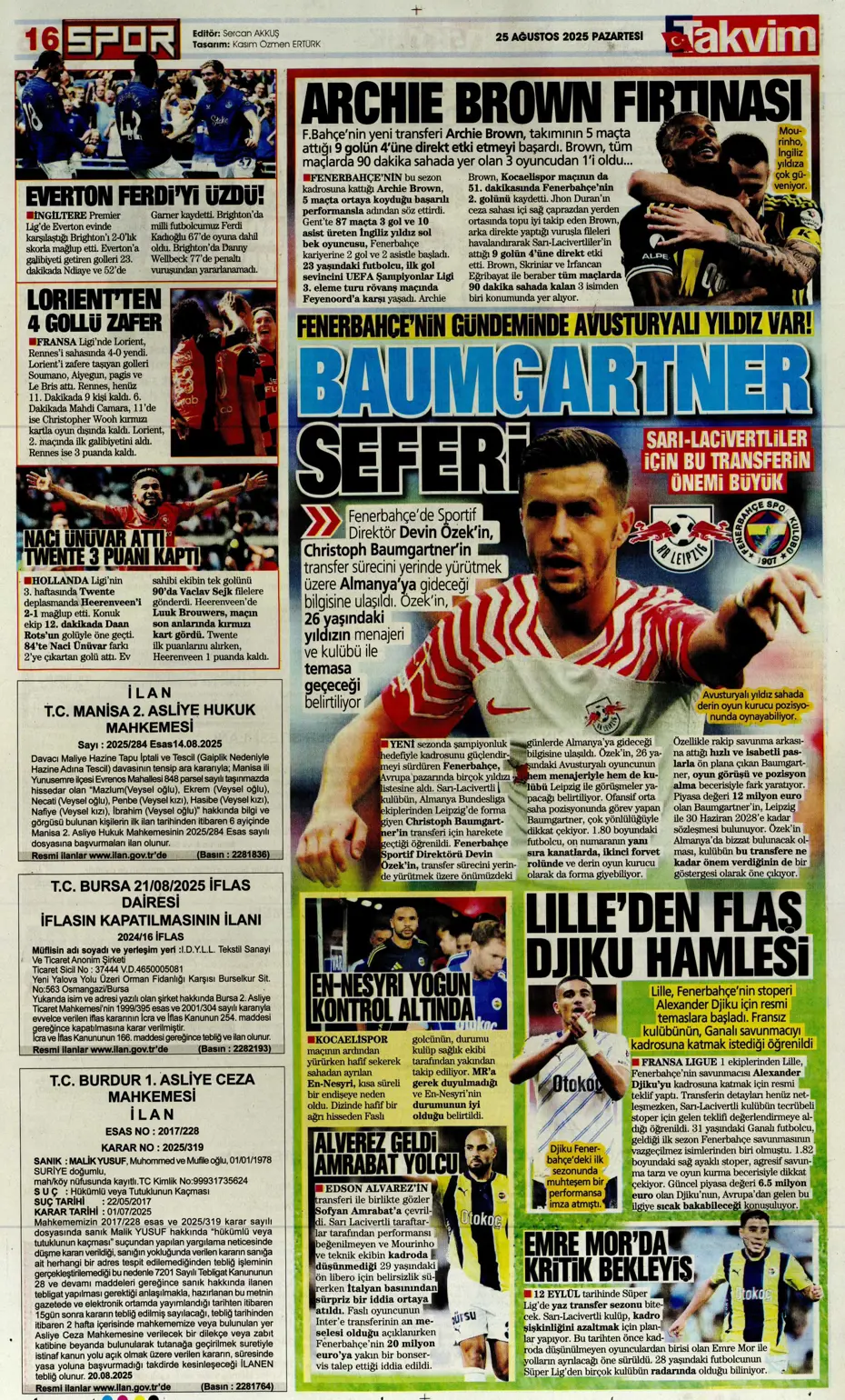 "Fenerbahçe'de Youri Tielemans tamam" | Sporun manşetleri - 8