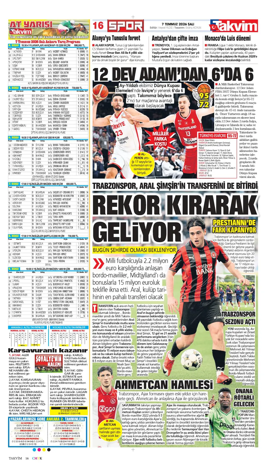"Ve Greenwood, Fenerbahçe'de" | Sporun manşetleri - 6