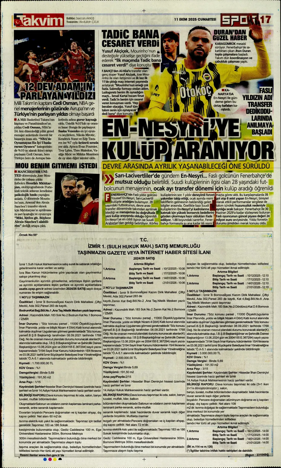 "Sergen Yalçın'ın yeni hedefi Çağlar Söyüncü" | Sporun manşetleri - 5