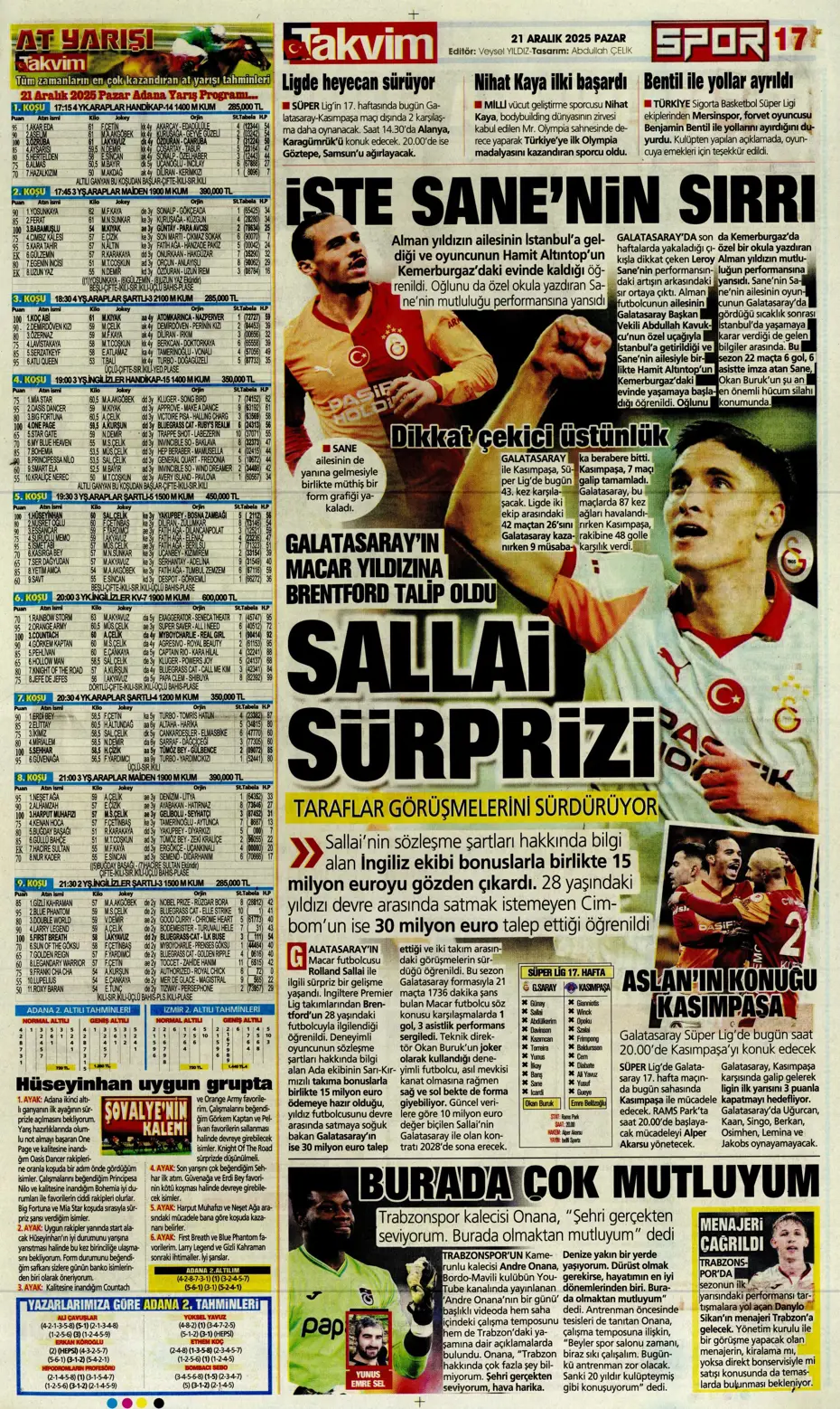 "Transferde Yusuf Sarı bombası" | Sporun manşetleri - 2