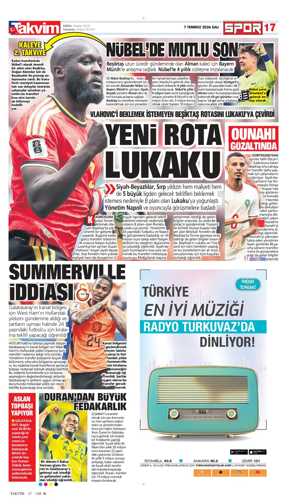 "Ve Greenwood, Fenerbahçe'de" | Sporun manşetleri - 25
