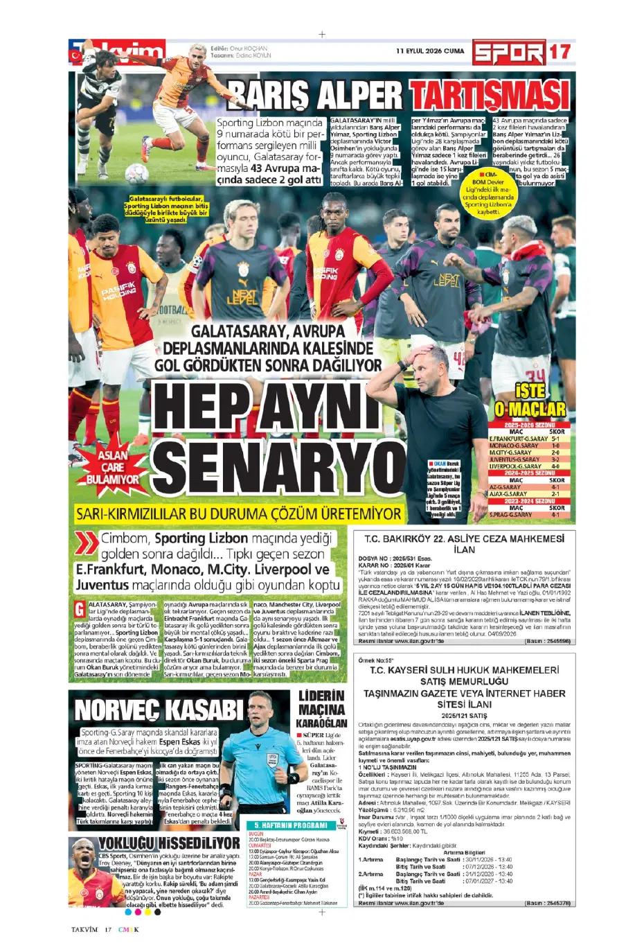 "İsmail Kartal gitti, geldi" | Sporun manşetleri - 25