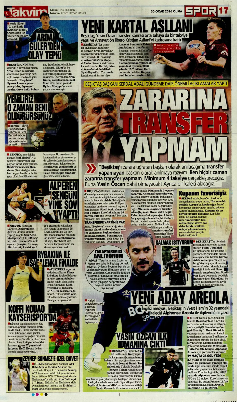 "Galatasaray'ın Gueye transferi tamam" | Sporun manşetleri - 18