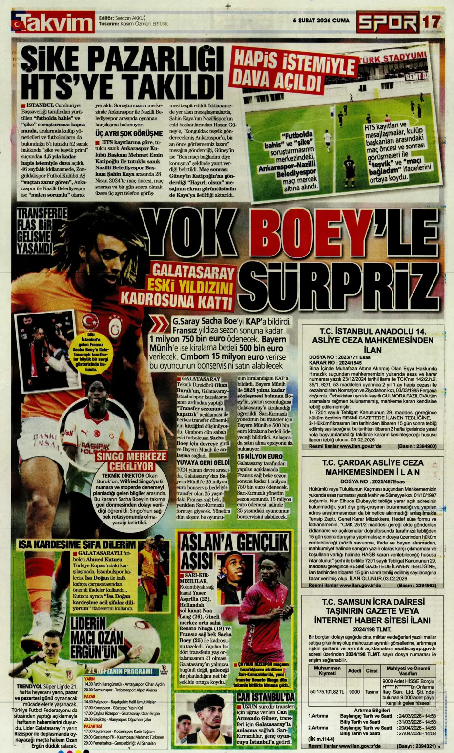 "Transferin son günü Aral Şimşir bombası" | Sporun manşetleri - 5 "Transferin son günü Aral Şimşir bombası" | Sporun manşetleri - 5