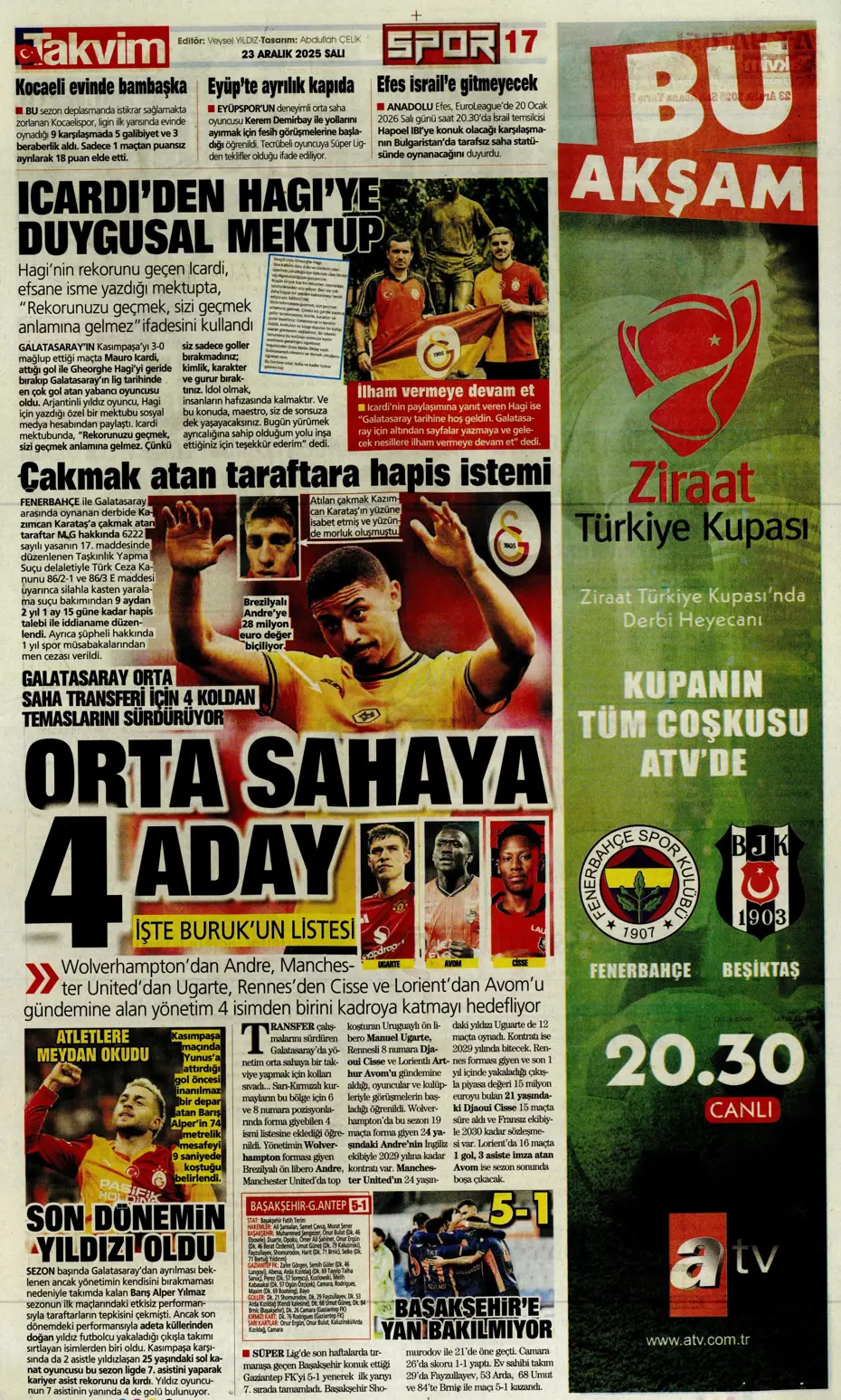 "Fenerbahçe'den Talisca'yla ilgili son karar çıktı" | Sporun manşetleri - 17 "Fenerbahçe'den Talisca'yla ilgili son karar çıktı" | Sporun manşetleri - 17