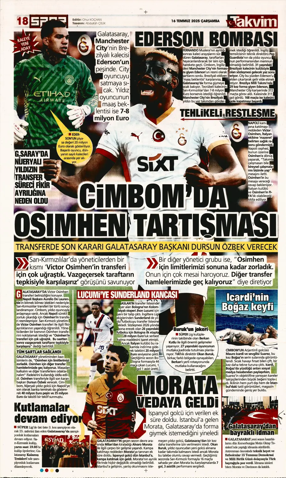 "Sofyan Amrabat'tan şok eden tavır" | Sporun manşetleri - 5