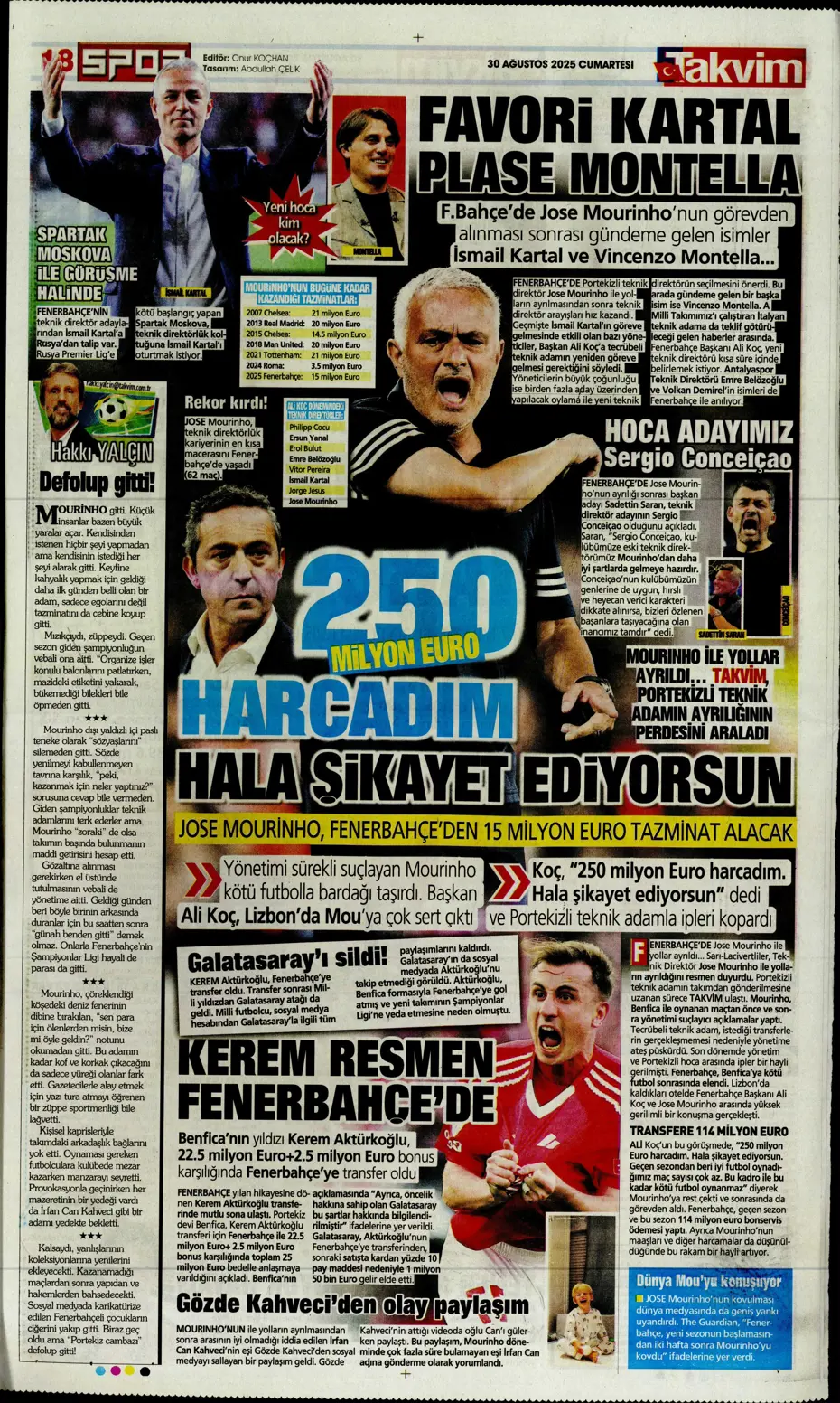 "Jose Mourinho'nun yerine 4 aday" | Sporun manşetleri - 4