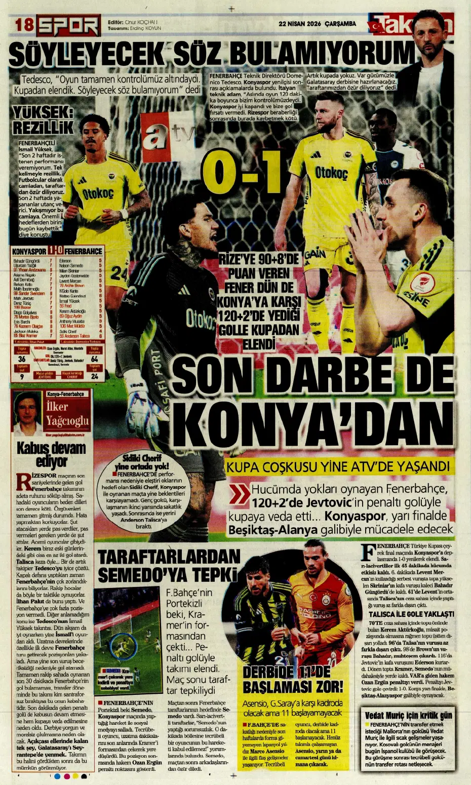 Kupa maçı sonrası Semedo'ya büyük tepki | Sporun manşetleri - 7