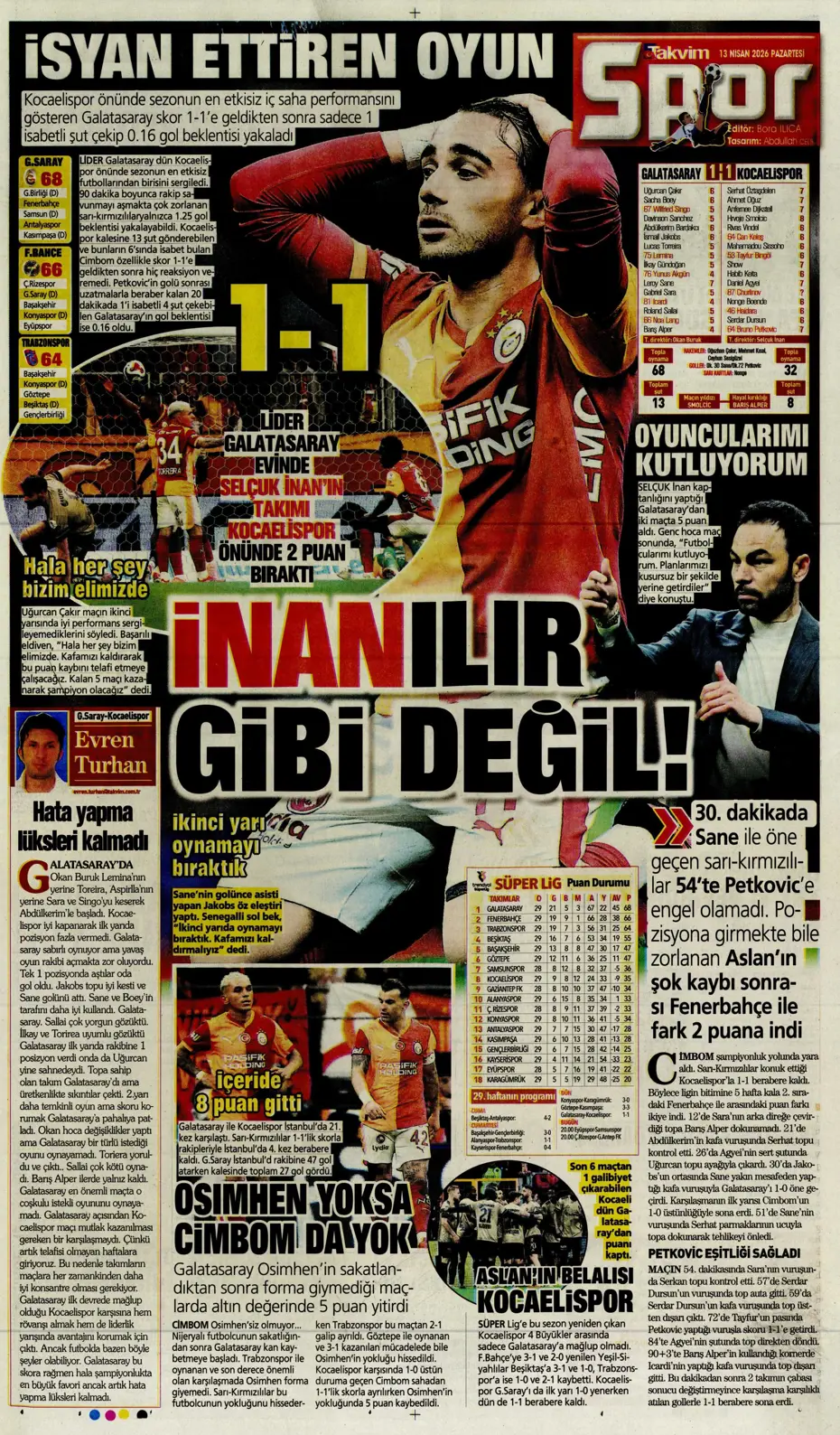 "Aslan krize girdi" | Sporun manşetleri - 18