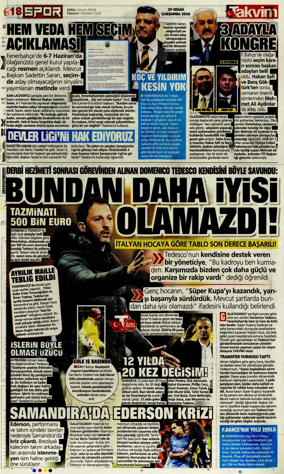 Daha fesih imzası kurumadan Tedesco'ya talip çıktı | Sporun manşetleri - 8