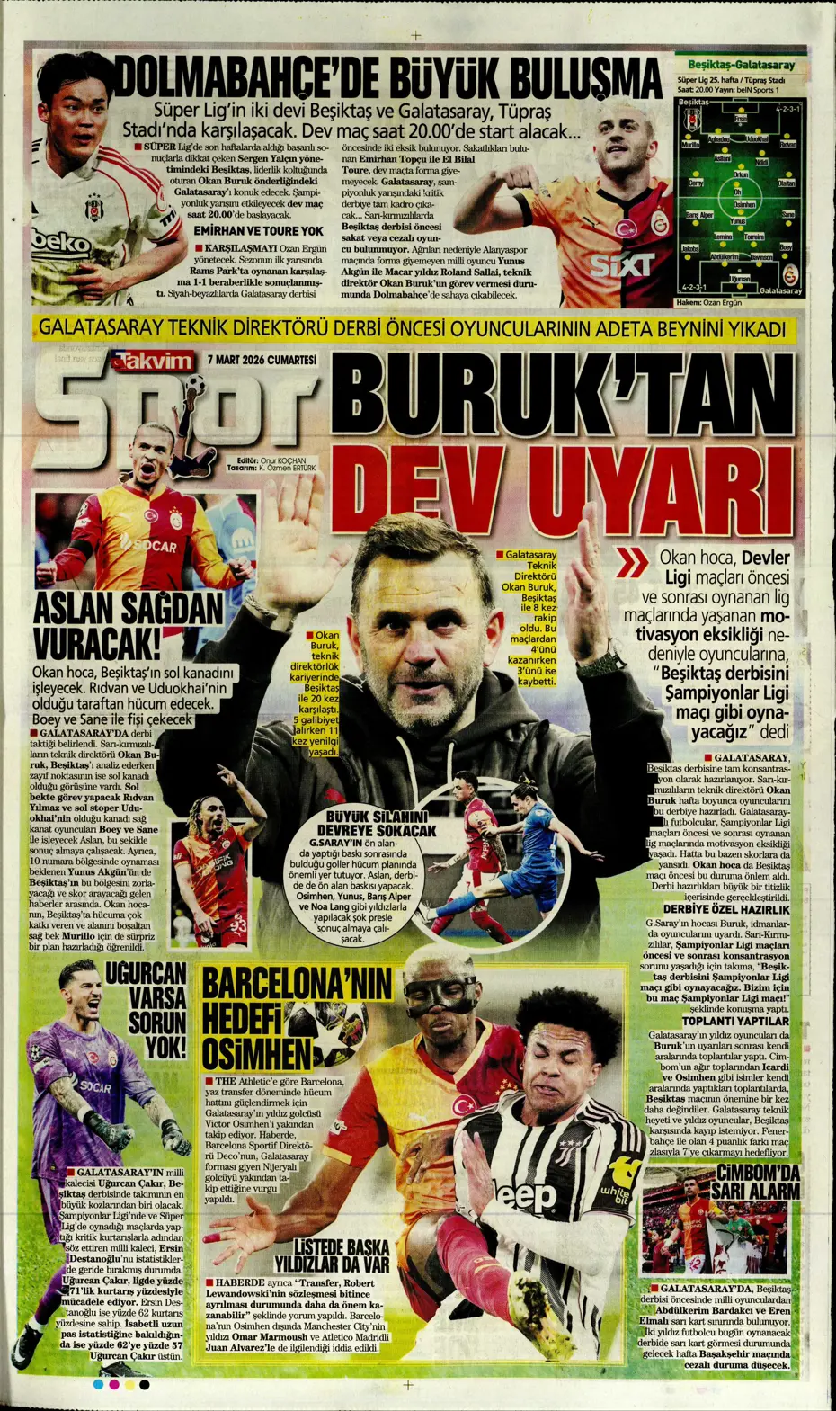 "Tedesco'ya Alman ve İtalyan markajı" | Sporun manşetleri - 6