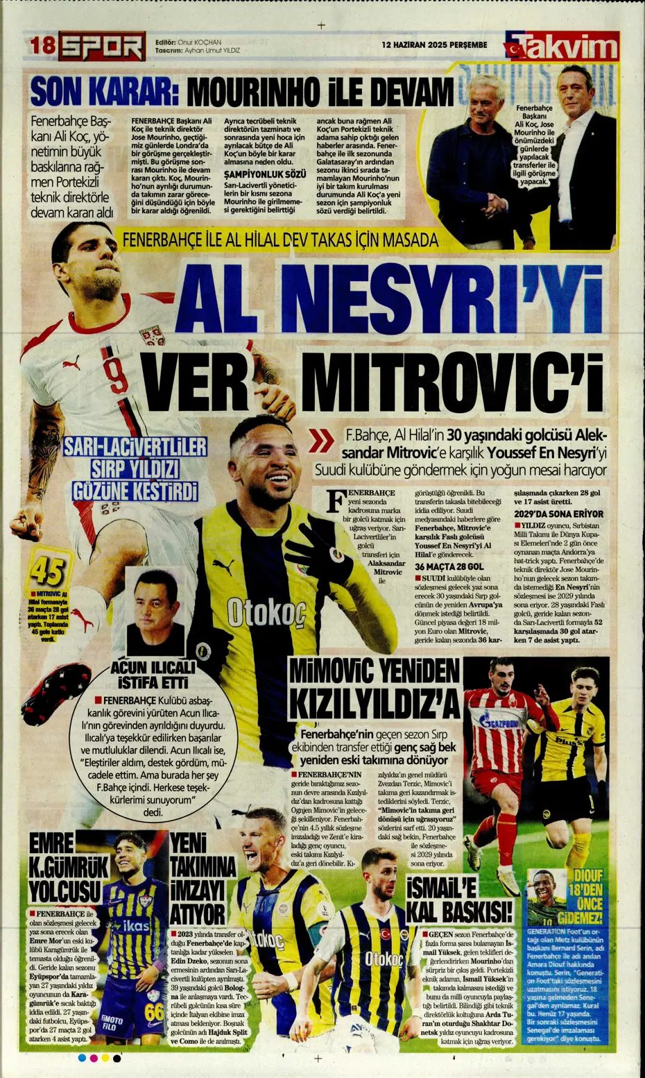 "Osimhen'in yerine En-Nesyri" | Sporun manşetleri - 4