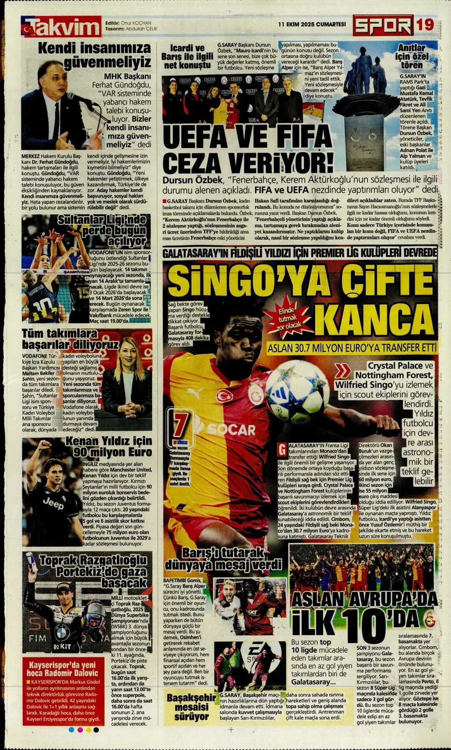 "Sergen Yalçın'ın yeni hedefi Çağlar Söyüncü" | Sporun manşetleri - 3