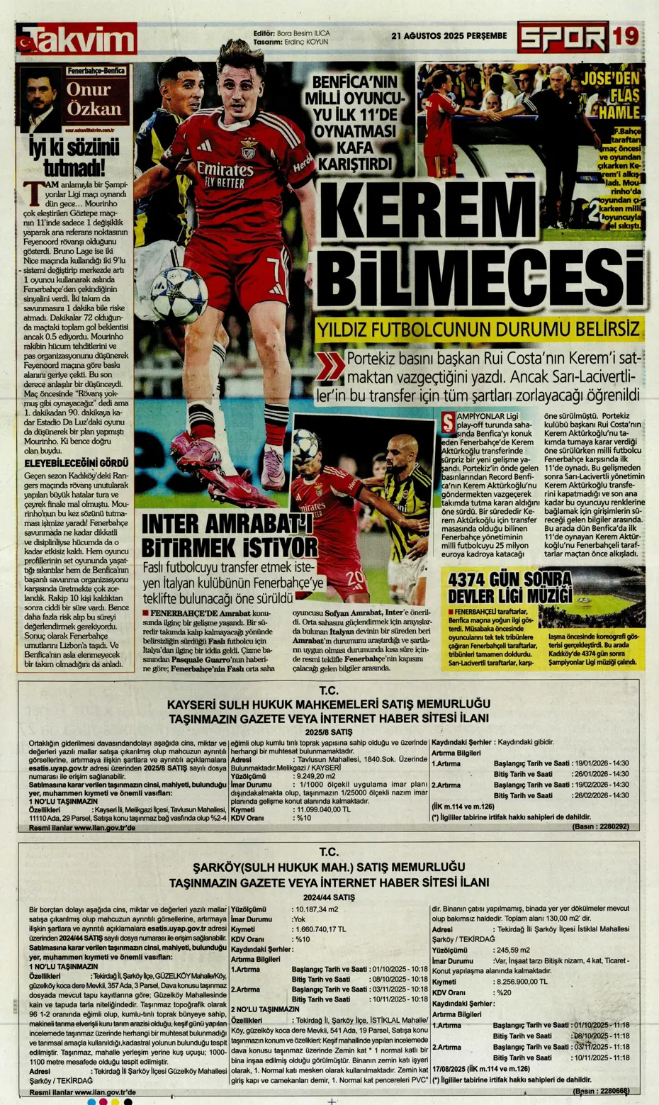 "Benfica'yı Kadıköy'de salladık ama yıkamadık" | Sporun manşetleri - 4