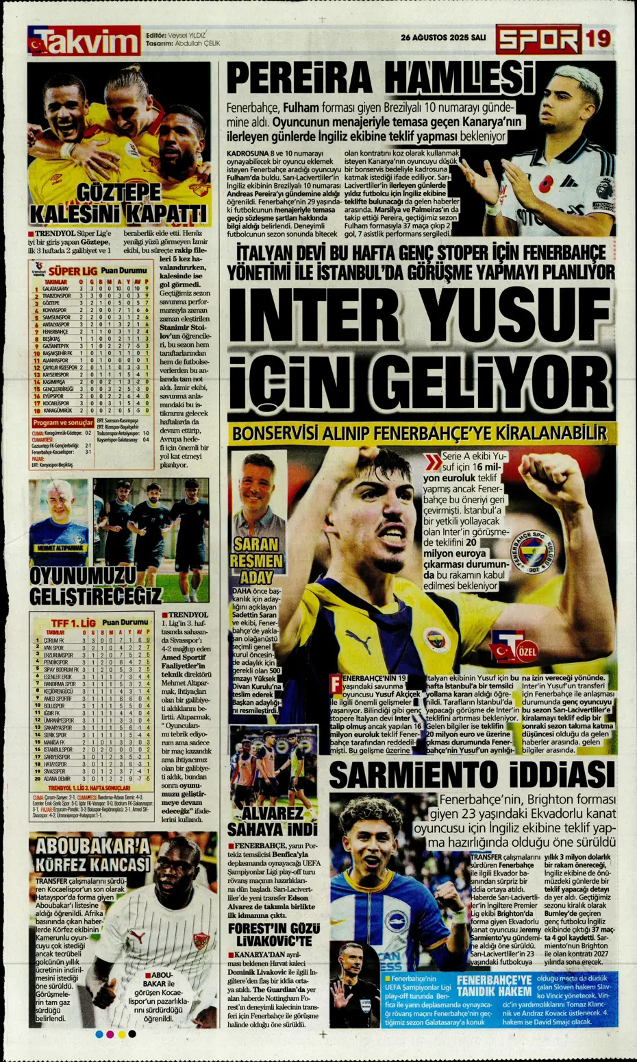 "Fenerbahçe, Zinchenko'yu bitiriyor" | Sporun manşetleri - 3