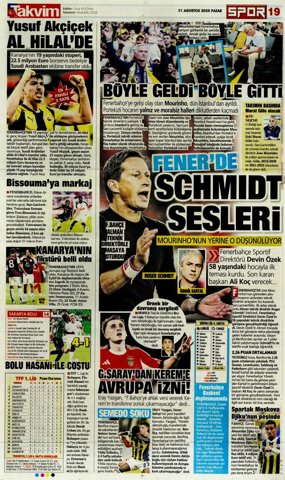 "Roger Schmidt'ten Fenerbahçe kararı" | Sporun manşetleri - 4