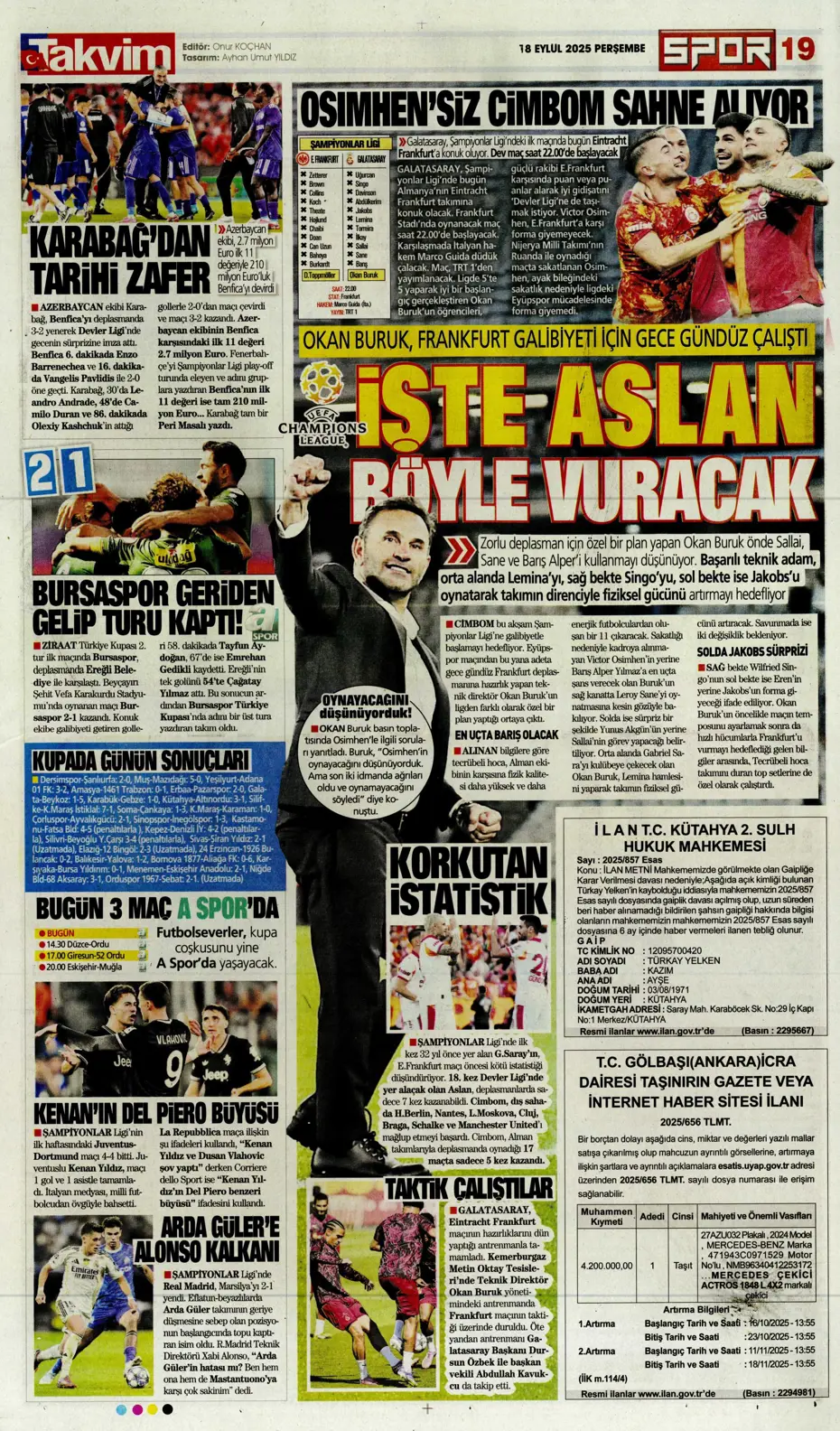 "Fenerbahçe 'Can' evinden vuruldu" | Sporun manşetleri - 3