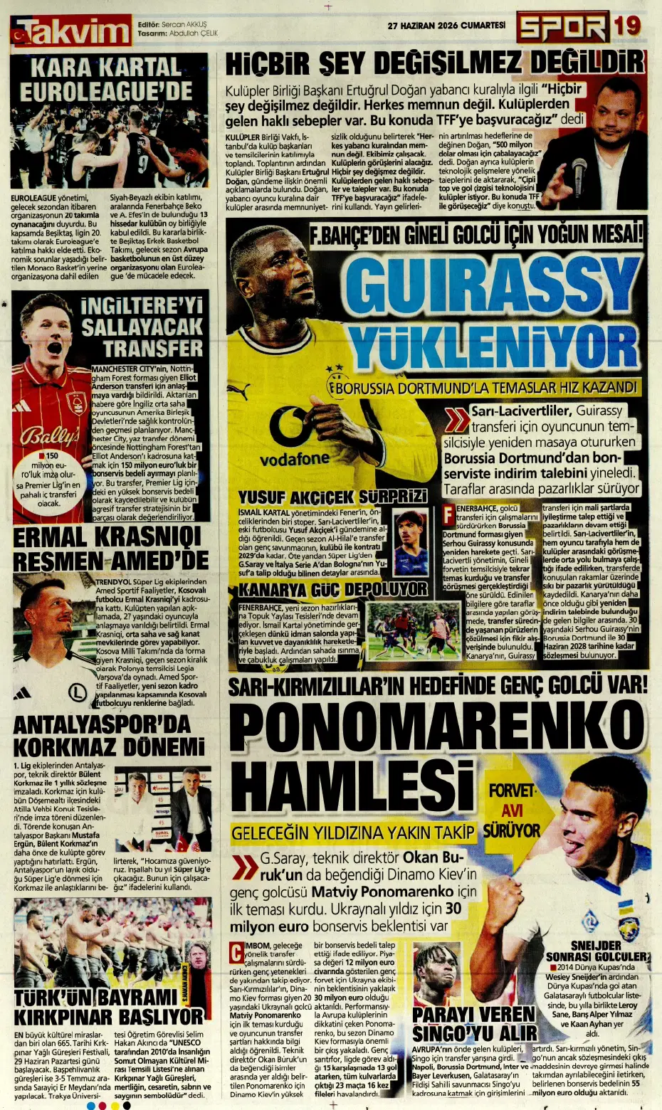 "Fenerbahçe'den bomba hamle: Oyarzabal" | Sporun manşetleri - 9
