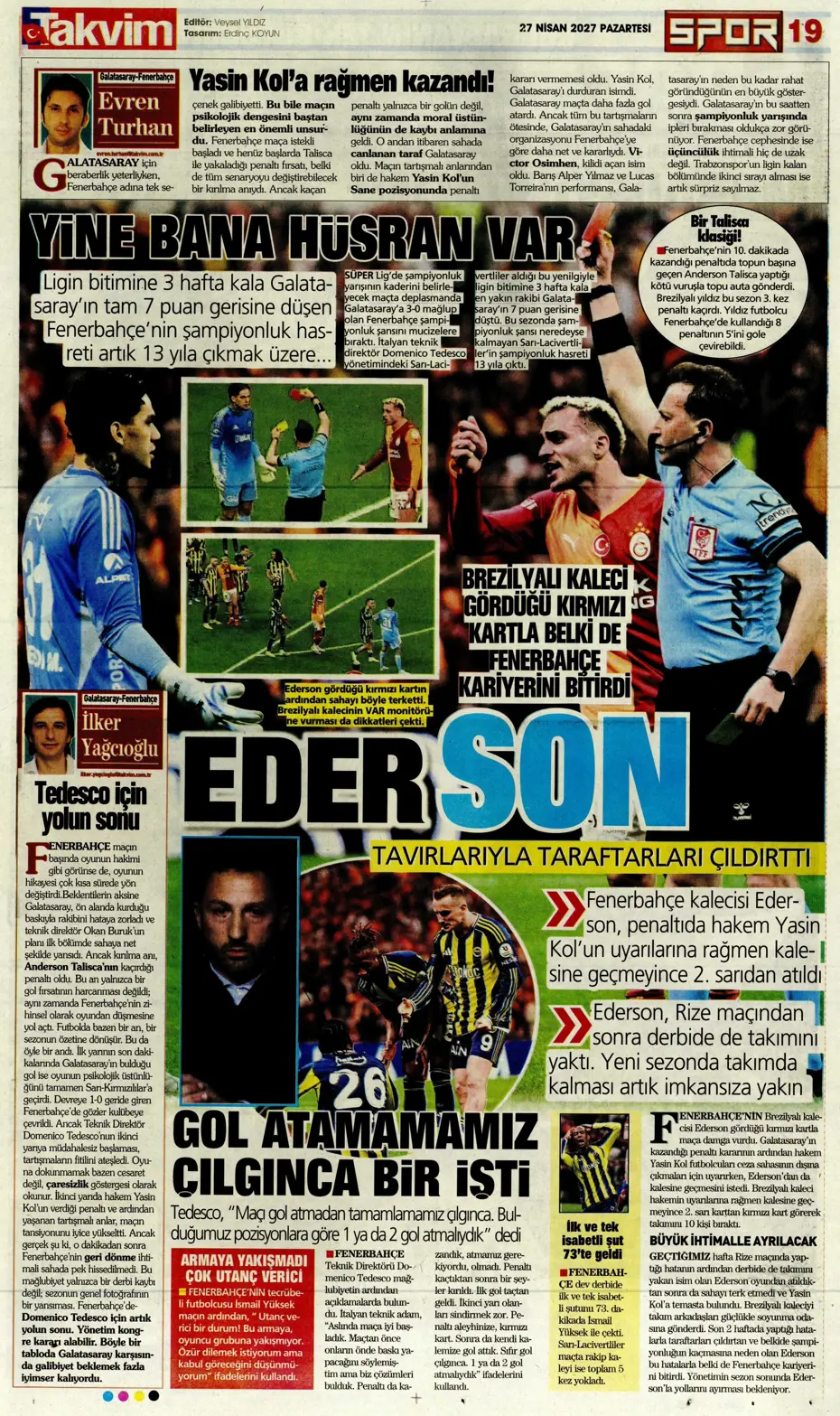 "Aslan Fener'i 7 bitirdi" | Sporun manşetleri - 21 "Aslan Fener'i 7 bitirdi" | Sporun manşetleri - 21