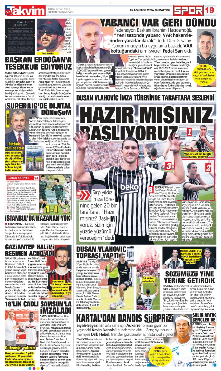 "Darwin Nunez geliyor" | Sporun manşetleri - 17 "Darwin Nunez geliyor" | Sporun manşetleri - 17
