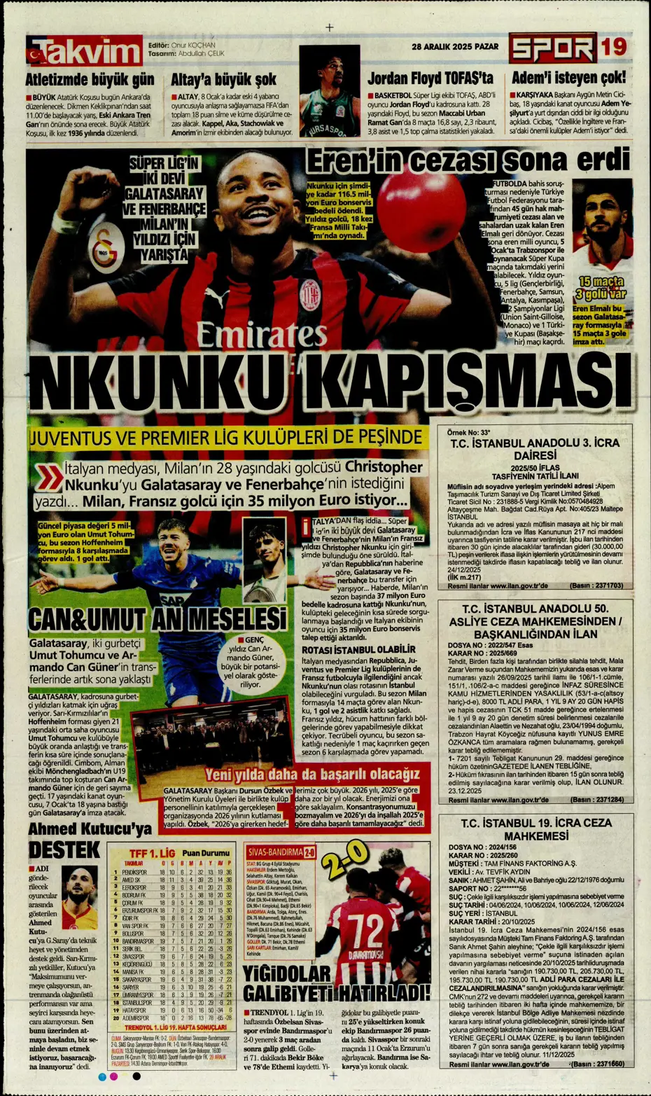 "Fenerbahçe'ye Szymanski piyangosu: Kabul ettiler" | Sporun manşetleri - 6 "Fenerbahçe'ye Szymanski piyangosu: Kabul ettiler" | Sporun manşetleri - 6