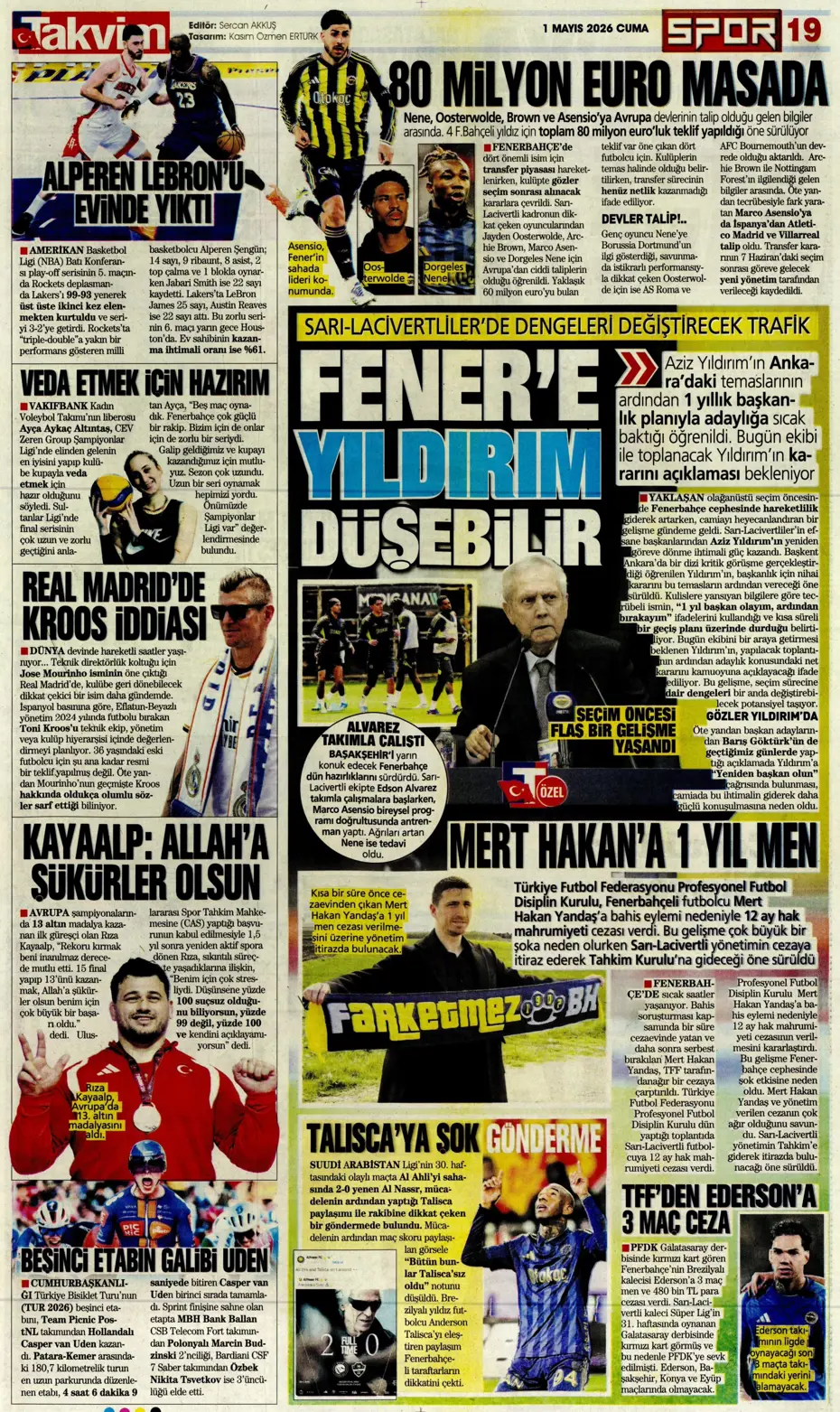 Fenerbahçe'den Salah bombası: Görüşme yapıldı | Sporun manşetleri - 21 Fenerbahçe'den Salah bombası: Görüşme yapıldı | Sporun manşetleri - 21