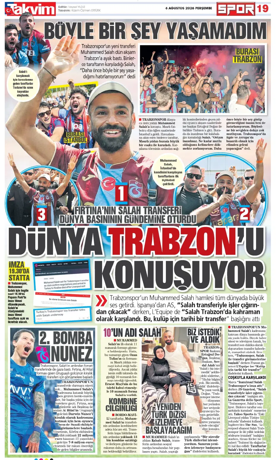 Tüm dünya Salah ve Trabzonspor'u konuşuyor | Sporun manşetleri - 24 Tüm dünya Salah ve Trabzonspor'u konuşuyor | Sporun manşetleri - 24