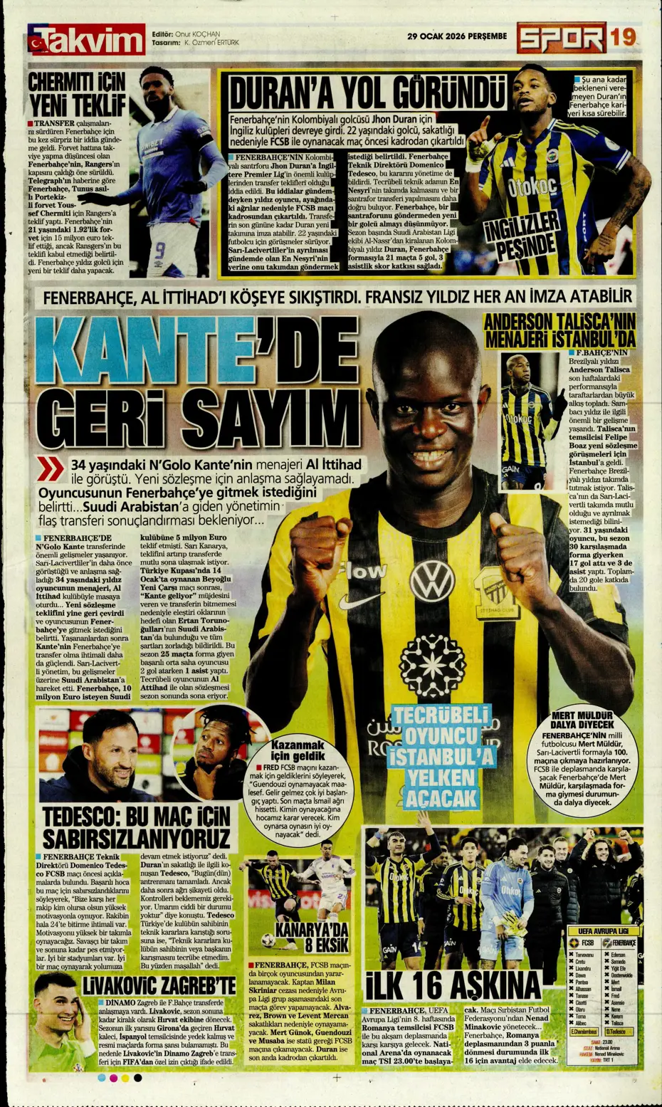 "Galatasaray'dan Şampiyonlar Ligi maçı sonrası transfer: İş bitirildi" | Sporun manşetleri - 7 "Galatasaray'dan Şampiyonlar Ligi maçı sonrası transfer: İş bitirildi" | Sporun manşetleri - 7