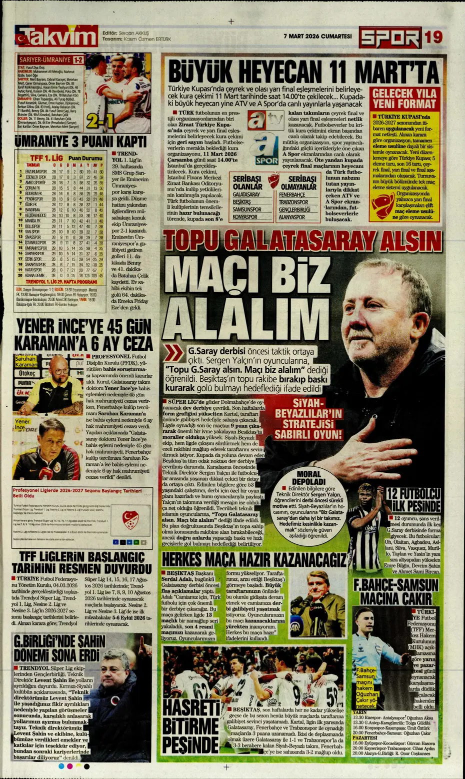 "Tedesco'ya Alman ve İtalyan markajı" | Sporun manşetleri - 3