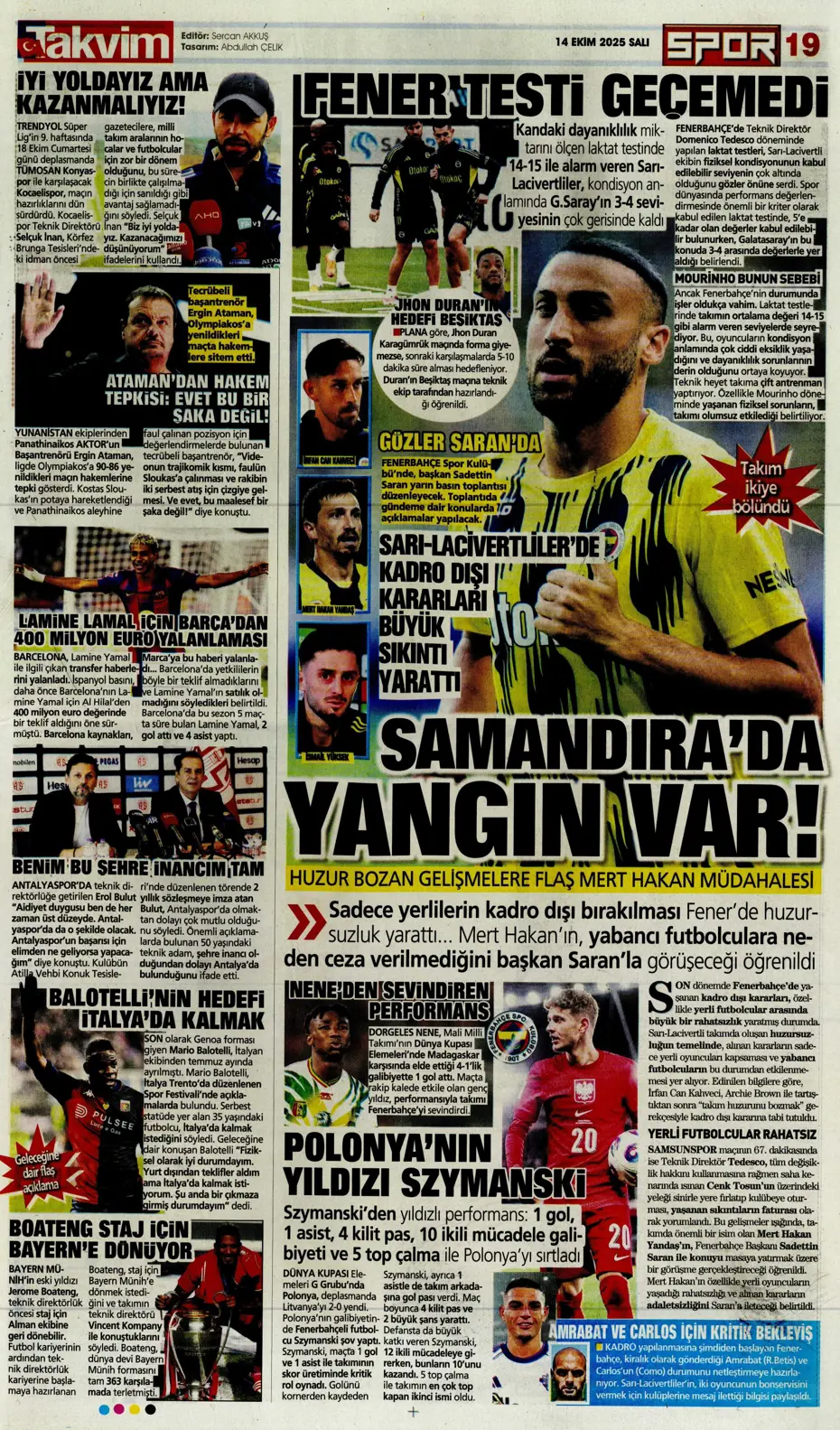 "Beşiktaş'ta İrfan Can Kahveci sürprizi" | Sporun manşetleri - 3 "Beşiktaş'ta İrfan Can Kahveci sürprizi" | Sporun manşetleri - 3