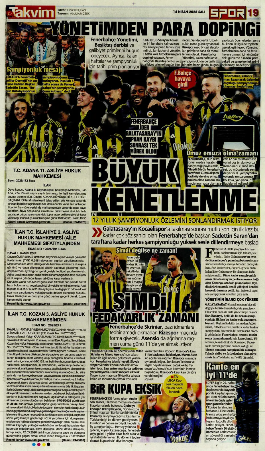 Tedesco takımdan ayrılmasına izin verdi, Fenerbahçe'ye veda ediyor | Sporun manşetleri - 18