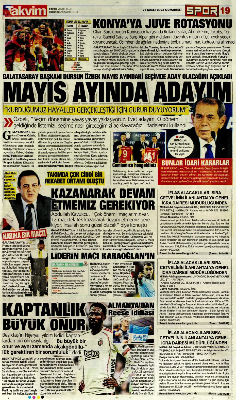 "İlk transfer Altay Bayındır" | Sporun manşetleri - 12